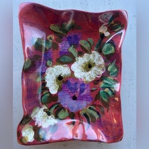 Set of  4 Vintage Floral Bellini PIU Plates Hand Painted in Italy